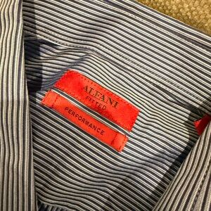 Alfani Men's Navy Striped Dress Shirt